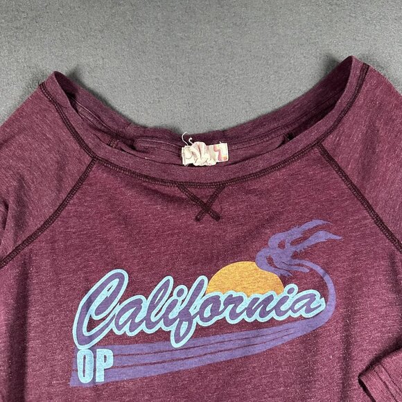 Op California Pullover Womens Large Round Neck 3/4 Sleeve Surf Graphic Pocket - Picture 3 of 9